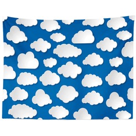 BELECO Cartoon Clouds Tapestry Backdrop Cute Clouds Blue Sky Party Wall Decorations Sky Tapestry Wall Hanging Children's Room Decor Heaven Decorative Tapestry for Bedroom Living Room Dorm