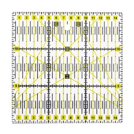 15x15cm Acrylic Quilting Ruler for Easy Cutting - Rotary Cutter Compatible, DIY Craft & Fabric Cutting Ruler