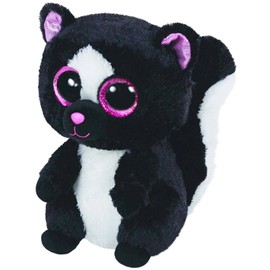 Carl etto Ty 36155 – Glitter Eye Pink Plush – Flora – Skunk, Glub Sliding Beanie Boo's, 15 cm