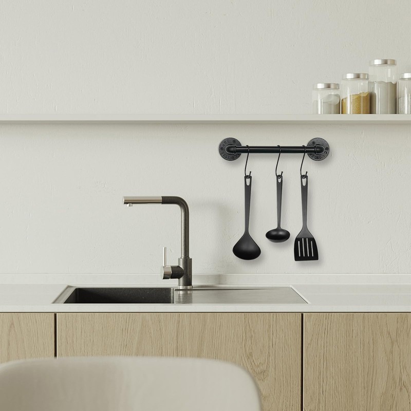 Livabber Industrial Pipe Towel Bar, Rustic Iron Decor Bathroom Hardware