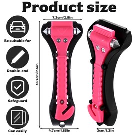 4 Pcs Car Safety Hammer, 2-in-1 Car Emergency Escape Tool Kit, Emergency Car Hammer and Seatbelt Cutter, Car Window Breaker Cutter Hammer, Glass Breaker Life-Saving Hammer with Seat Belt Cutter Tool