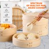 KITCHENCRUST Bamboo Steamer Basket for Chinese Asian Cuisine - 2