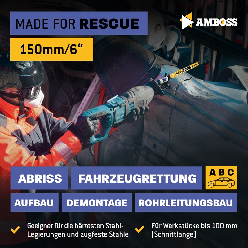 AMBOSS METAL SHOCK - 3 x reciprocating saw blade length