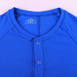 Ychnaim Mens Long Sleeve Onesies Jumpsuit Nightwear Button Down One Piece Pyjamas Color Blue Size M