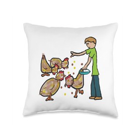 Backyard Chicken Keeping, Feeding and Farming Throw Pillow