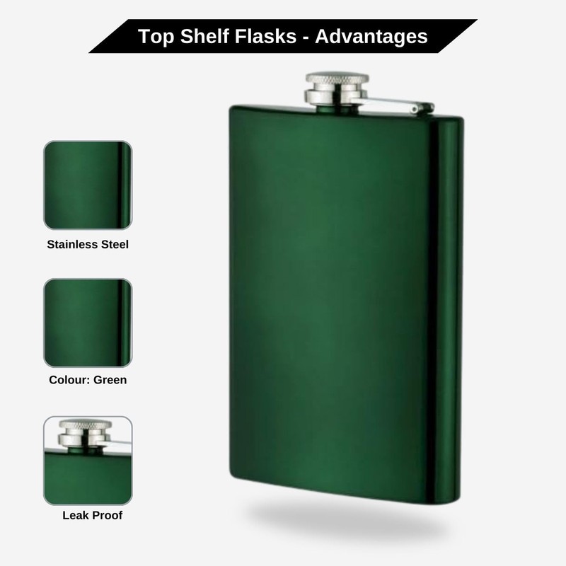 Top Shelf Flasks | Custom Stainless Steel Pocket Size 8oz