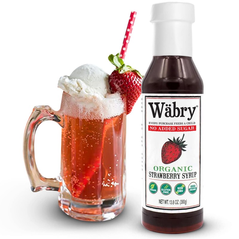 Wäbry Organic Strawberry Syrup No Added Sugar – 13.8oz (390g),