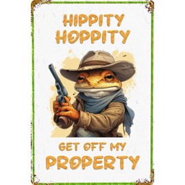 Wall Decor Signs Frog Sign Funny Metal Tin Signs Vintage Bedroom Door Decor Hippity Hoppity Get Of My Property Sign No Trespassing Signs Warning Sign Retro Frogs For Home Room Rules Sign 8 X 12 In