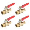 sourcing map 2Pcs Brass Water Mini Ball Valve Shut Off