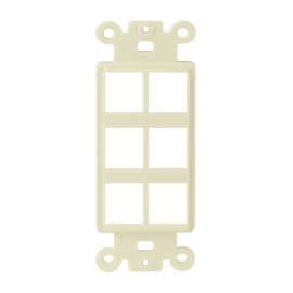 Construct Pro 6-Port Single Gang Keystone Decora Style Insert Strap (Ivory)