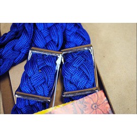 AHE Braided Poly Barrel Rein Flat w/Easy Grip Knots (Blue)