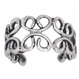 eJewelryPlus Sterling Silver .925 Wirework Toe Ring Adjustable Size | Made In USA