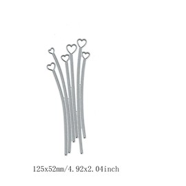 6Pcs Heart Shape Flower Leaf Metal Die Cuts,Love Spring Flower Card Cutting Dies Cut Stencils DIY Scrapbooking Photo Album Decorative Embossing Paper Card Making