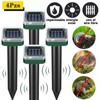 4Pcs Solar Powered Rodent Repeller Rectangular Waterproof Ultrasonic Breeding Snake