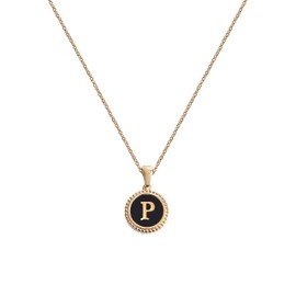 BIFACE Initial Necklaces for Women Gold Jewelry for Women 14K Gold Plated Letter Choker Necklaces Gold Jewelry Valentine's Day Gifts for Women Girl Shell, Stainless Steel, Cubic Zirconia