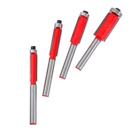 Gatuida 4pcs Flush Trim Router Bits Durable Woodworking Trimming Cutters for DIY Projects High Hardness Blades Easy to Use Compact Design for Carving and Trimming
