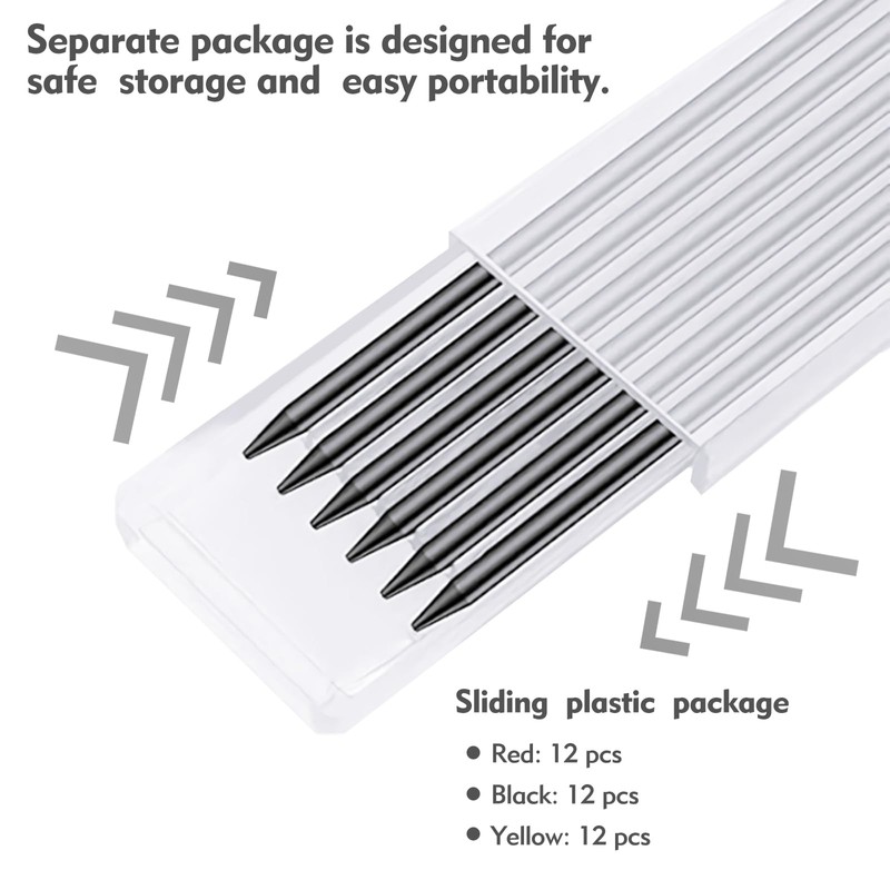 SHCHING 36PCS Pencil Lead Refills for Tracer/Pica, 2.8mm Solid Pencil