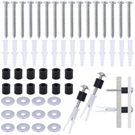 GrliTra 50 Set (200 Pieces) Pegboard Mounting Kit Wall Peg Boards Installation Accessories Pegboard Spacer Kit Includes Screws, Anchors, Spacers and Washers for 1/4-Inch Pegboard