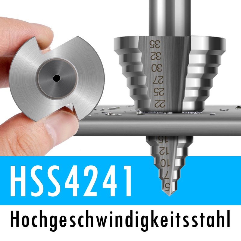 Step Drill Bit 5-35 mm Made of HSS4241 High-Speed Steel
