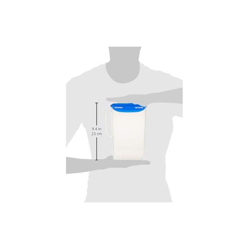 Lock & Lock Rectangular Fridge Door Jug - Clear/Blue, 2