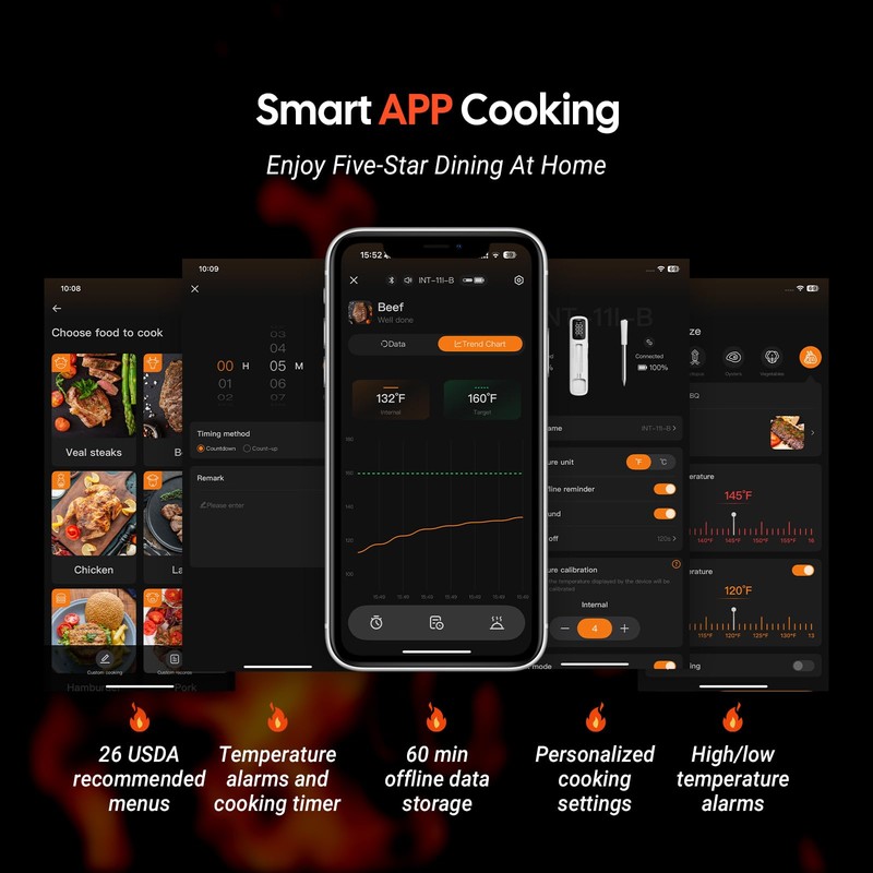 INKBIRD Mini Wireless Meat Thermometer, Bluetooth 5.4,1000ft/305m Ultra Long Connection,