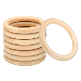 PATIKIL Wooden Rings for Crafting, 8 Pcs Smooth Macrame Wood Rings for Macrame Jewelry Making DIY Crafts, 4.72" OD 0.59" Thickness