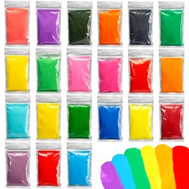 3 otters Colored Sand for Crafts, Sand Art Kits for Kids Sensory Table Supplementary Art Painting, DIY Vase Filler, Kids Party Favors (21 Bags, 4.63Lb Total)