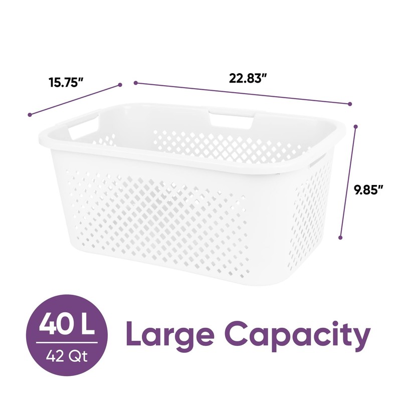 Superio Gradient Perforated Laundry Basket with Ergonomic Handles - Modern