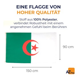 AZ Flag Algerian Flag 150 x 90 cm Fine Polyester 90 x 150 cm