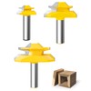 Router Bits, Allmake 3pcs Lock Miter Router Bits 1/2 Shank,