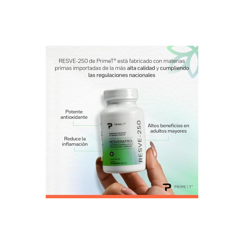 Primetech Nutrition Resveratrol Liposomado Resve-250, 60 Cáps