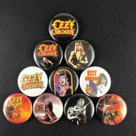 Ozzy Osbourne 1" Button Pin Set Heavy Metal Rock Black Sabbath Randy Rhoads