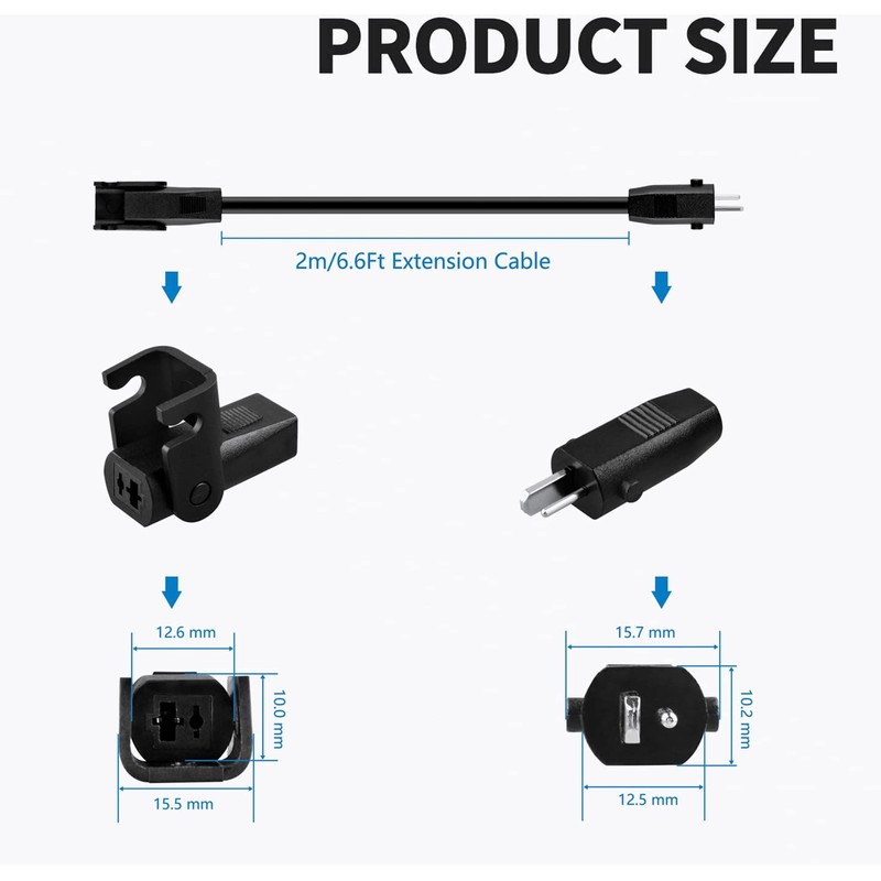 Aprelco 6.6ft Extension 2-Pin Sofa Recliner DC Output Cable Power