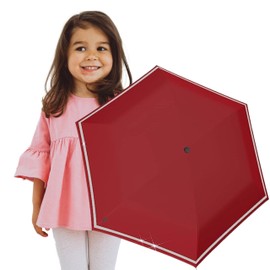 Knirps Children's Pocket Umbrella Rookie Reflective with Reflective Trim Salsa