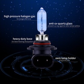 NEWBROWN 9005 HB3 Halogen Headlight Bulb with Super White Light Long Life Replacement P20D 12V/60W (2 Pack)