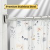 Chrsouly Adjustable 50-85 inches Curved Shower Rod, Extra Wide, Rustproof,