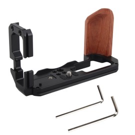 Wooden Handle L Quick Release Plate Cold Boot Bracket Cage Base for Fuji X‑T4 Camera