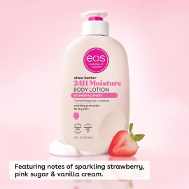 Eos Shea Better Body Lotion Strawberry Dream, 24-Hour Moisture Skin Care