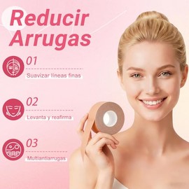 2 Rollos Cinta Antiarrugas para Cara, Face Tape para Arrugas, Suave y Muy Elástico, No Propenso a Irritar la Piel, Reducir las Arrugas Faciales de Dob