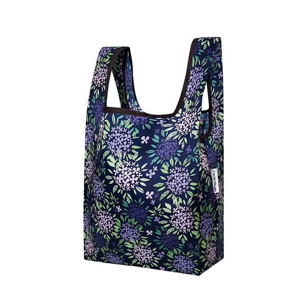 allydrew Small JoliBag Nylon Reusable Grocery Bag, Purple Bloom