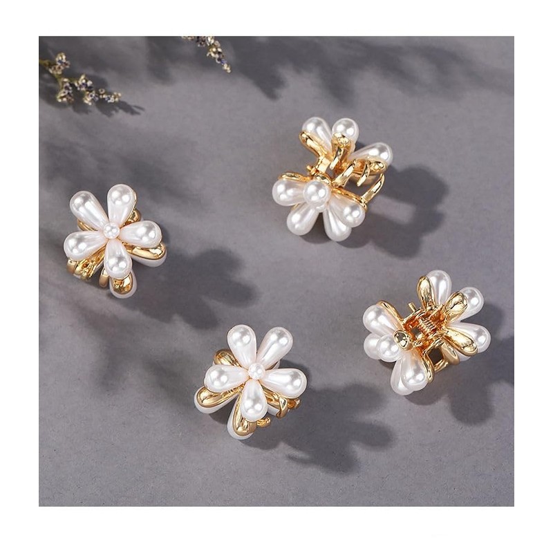 ミニヘアクリップ ヘアクリップ ヘアピン 真珠のヘアクリップ ヘアアクセサリー 髪飾り 髪留め 花 可愛い髪飾り レディース