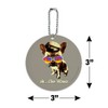 Ah Che Wawa Chihuahua Dog Vintage Retro Round Luggage Card