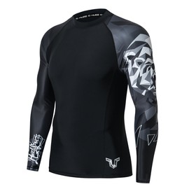 HUGE SPORTS Wildling Series UV Protection Quick Dry Compression Rash Guard (Bear,XL)