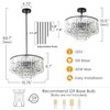 Helitemis Modern Tiered Crystal Chandelier, Black Modern Pendant Light with