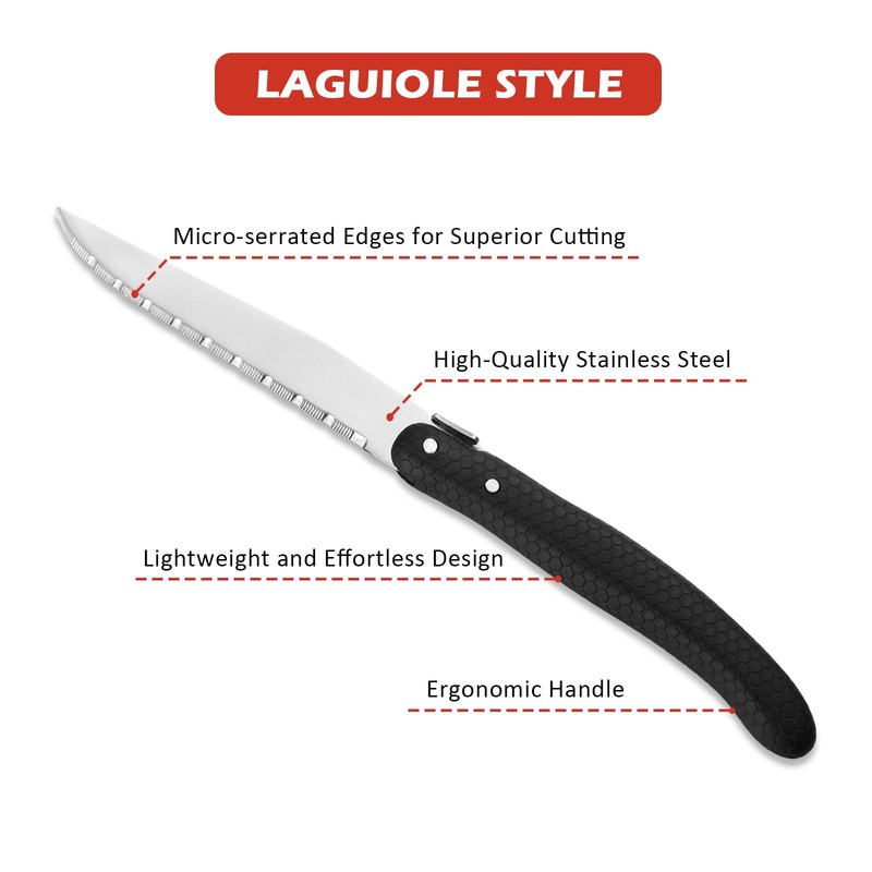 KITCHENTREND Knife Set, Steak Knives Set of 6, 6 Pcs