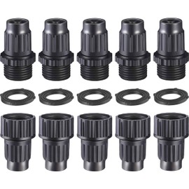 ECODESEO Kit de reparación de manguera de jardín expandible, kit de reparación de manguera flexible de plástico, accesorios de reparación de extremo de manguera macho y hembra, paquete de 5