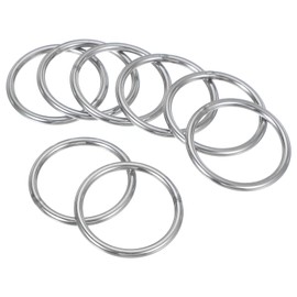 PATIKIL 8 Pcs O Ring 5x60mm O Buckle Welding Round Ring Metal Ring 304 Stainless Steel Multipurpose DIY Decoration Belt Craft Hanging Dog Leash Silver Tone