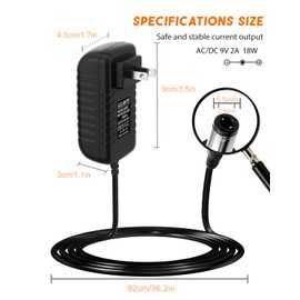 9V 2A Power Supply Adapter 9 Volt 2A 18W Switching Charger AC 100V-240V to DC 9V 2000mA 1500mA 1000mA 900mA 800mA 700mA 600mA 500mA 400mA 300mA Adapter with 8 DC Tips Transformer Wall Charger