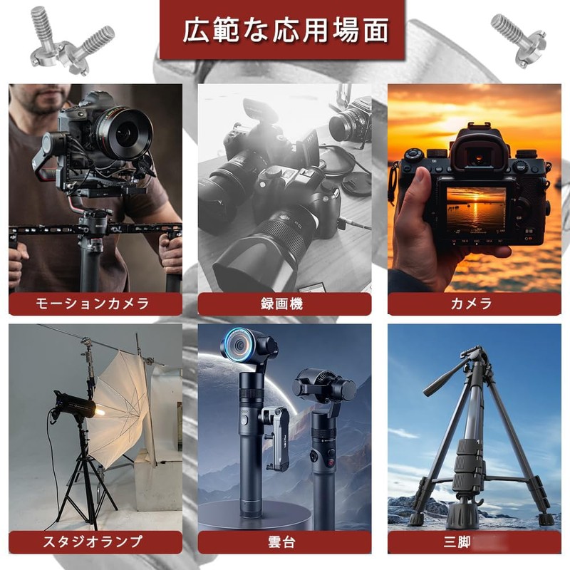 2 Pack Camera Fastening Screws, 1/4" Screws, Stainless Steel Material