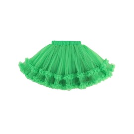 GroYolan Tutu Skirts for Girls 3 Layered Tulle Ruffle Skirt for Toddler Baby Kids Dance Birthday Party Costumes 1-10 Years Green